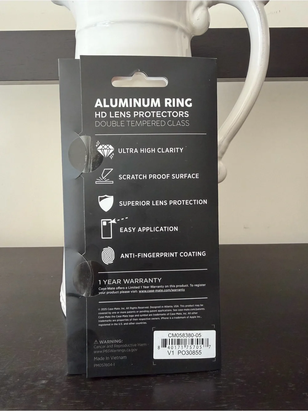 Case-Mate Black Aluminum Ring HD Lens Protector for iPhone 17 Pro / Pro Max